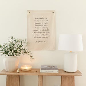 Wall Banners - Philippians 48 | Housewarming Gift, Girly Home Decor Gifts, Sentimental Fabric Gifts, Personalized Wall Art afbeelding 3