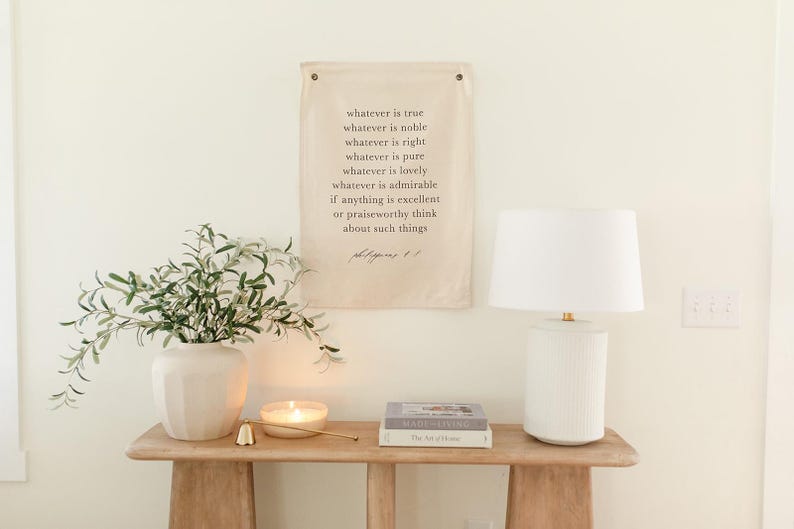 Wall Banners - Philippians 48 | Housewarming Gift, Girly Home Decor Gifts, Sentimental Fabric Gifts, Personalized Wall Art afbeelding 3