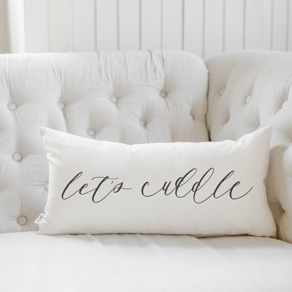 Lumbar Pillow Let S Cuddle Handmade In Usa 100 Etsy