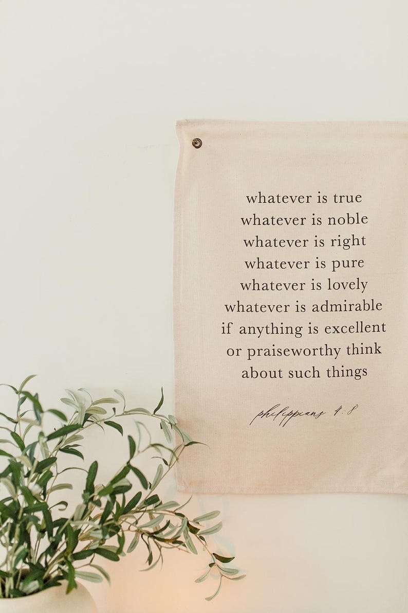 Wall Banners - Philippians 48 | Housewarming Gift, Girly Home Decor Gifts, Sentimental Fabric Gifts, Personalized Wall Art afbeelding 1
