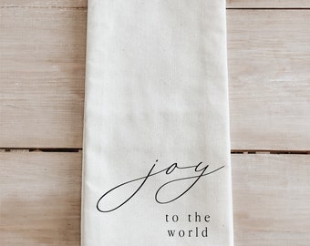 Christmas Kitchen Towel - Joy To The World - Handmade in USA, Holiday Kitchen Towel, Festive Dish Towel, kitchen decor