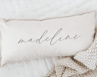 Personalized Lumbar Pillows - Personalized Calligraphy Name | Housewarming Gift, Personalized Lumbar Pillow, Calligraphy Pillow Gift