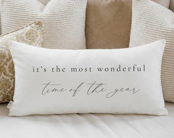 Almohadas lumbares - Es la época más maravillosa / Regalo de Navidad, Almohadas lumbares navideñas, Almohada lumbar de Navidad, Regalo para la anfitriona de Navidad