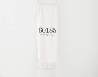 Personalized Throw Blankets - Personalized Zip Code | Housewarming Gift, Personalized Throw Blanket Gift, Cozy Home Throw Blanket