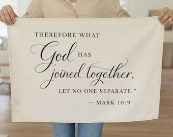 Wall Banner - Mark 10.9 | Scripture Art, Organic Cotton, Inspirational Decor, Living Room Wall Hanging, Eco Friendly Gift