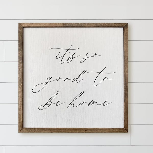 Marcos de madera: Qué bien estar en casa / Regalo de inauguración de la casa, Arte de pared con marcos de madera para niñas, Decoración con marcos de madera con un toque sentimental