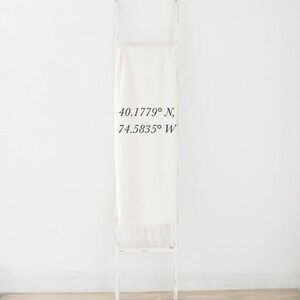 Personalized Throw Blankets - Personalized Coordinates | Housewarming Hostess Gift, Personalized Throw Blankets, Cozy Throw Blanket Gift