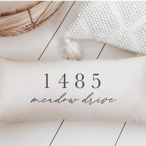 Personalized Lumbar Pillows - Personalized Street Address | Housewarming Gift, Personalized Lumbar Pillow, Address Lumbar Pillow Gift