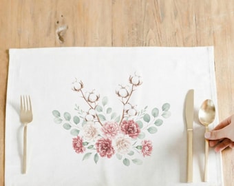Placemats - Spring Cotton Bouquet | Valentine's Day Gift, Valentine's Day Gift Placemats, Spring Cotton Bouquet Placemats