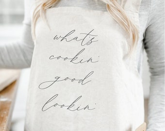 Apron - What&#39;s Cookin Good Lookin, present, housewarming gift, kitchen decor, mother&#39;s day present, gift for mom