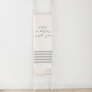 Throw Blanket - Life is Better With You, housewarming gift, decorative blanket, cozy, pretty