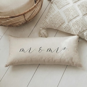 Lumbar Pillows - Mr. & Mrs. | Wedding Gift, Wedding Lumbar Pillow, Mr. and Mrs. Lumbar Pillow, All Year Decor Pillow, Cozy Home Pillow