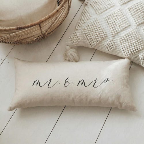 Lumbar Pillows - Mr. & Mrs. | Wedding Gift, Wedding Lumbar Pillow, Mr. and Mrs. Lumbar Pillow, All Year Decor Pillow, Cozy Home Pillow