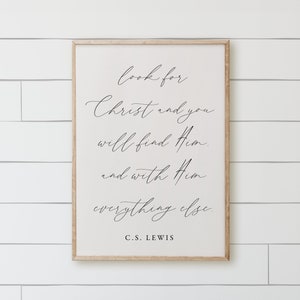 Look For Christ - Look For Christ - Holzschild mit Holzrahmen - Look For Christ - Look For Christ