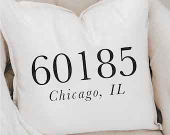 Personalized Throw Pillows - Personalized Zip Code | Hostess Gift, Personalized Throw Pillows, Zip Code Pillow Gift, Sentimental Zip Code