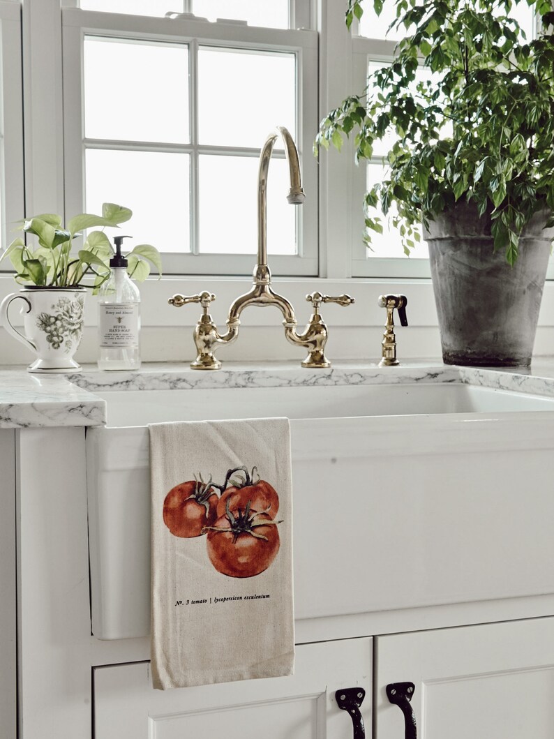 Liz Marie Blog, housewarming gift LMB x PCB Veggies Color Tea Towel present Made in the USA kitchen decor Fruits
