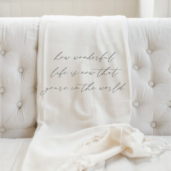 Throw Blanket How Wonderful Life Is Etsy Canada