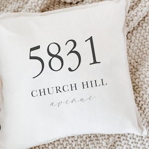 Personalized Throw Pillows - Personalized Address | Housewarming Gift, Personalized Throw Pillows, Housewarming Gift Throw Pillow