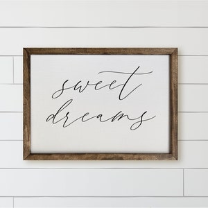 Wood Framed Sign - Sweet Dreams, rustic home decor, gallery wall, housewarming gift, framed decor, farmhouse style, wall decor