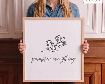 Pumpkin Everything Stem Fall Wall Art - Wood Framed Sign for Thanksgiving