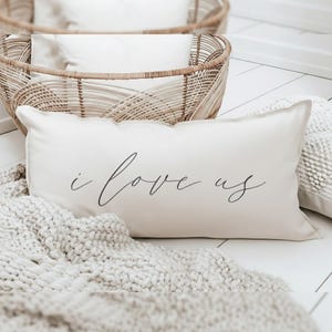 Lumbar Pillows - I Love Us Calligraphy | Valentine's Day Gift, Valentine's Day Lumbar Pillow, Valentine's Day Gift Pillow