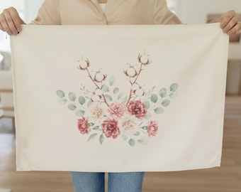Wall Banners - Spring Cotton Bouquet | Valentine's Day Gift, Valentine's Day Wall Banner, Spring Cotton Bouquet Wall Art
