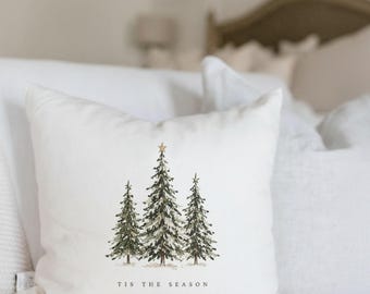 Tis The Season 3 Tree Christmas Throw Pillow