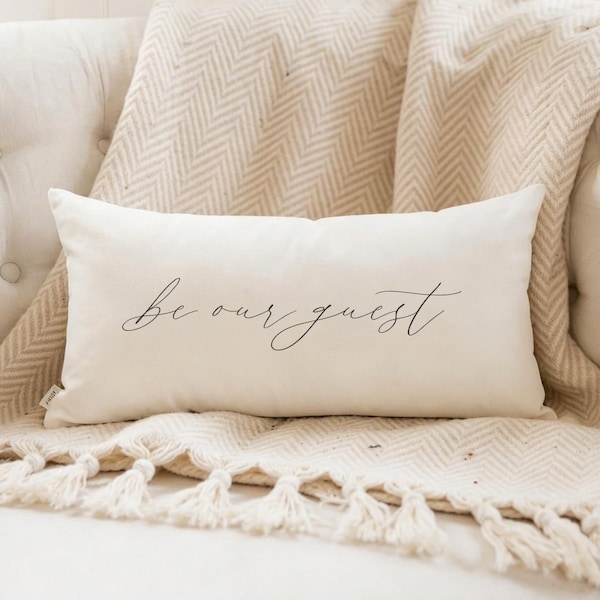 Lumbar Pillows - Be Our Guest | Housewarming Gift, Lumbar Pillow Gift, Cozy Home Lumbar Pillow, All Year Lumbar Pillow Gift