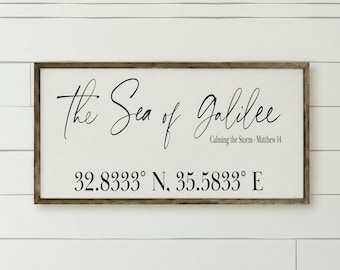 Wooden Frame - The Sea of Galilee | Scripture Wall Art, Handcrafted Decor, Eco-Friendly Frame, Housewarming Gift, Gallery Wall