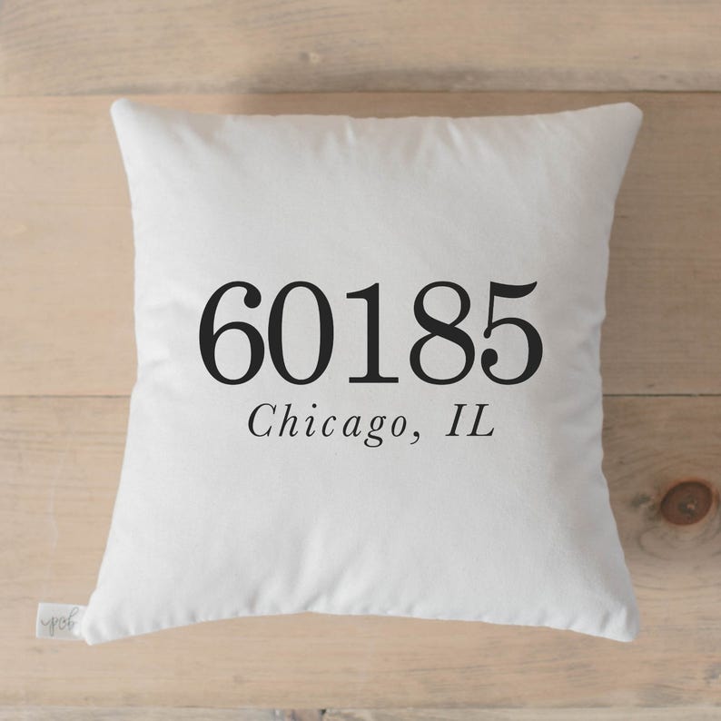 Personalized Throw Pillow Zip Code home decor present new Etsy