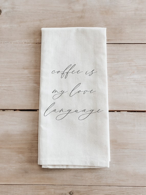 Tea Towel but First Coffee Made in the USA, Housewarming Gift, Wedding  Favor, Kitchen Decor, Anniversary Present, Calligraphy Design 