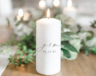 Personalized Candles - Personalized Initials & Special Date | Newlywed Gift, Personalized Initials Candles, Housewarming Gift Candles