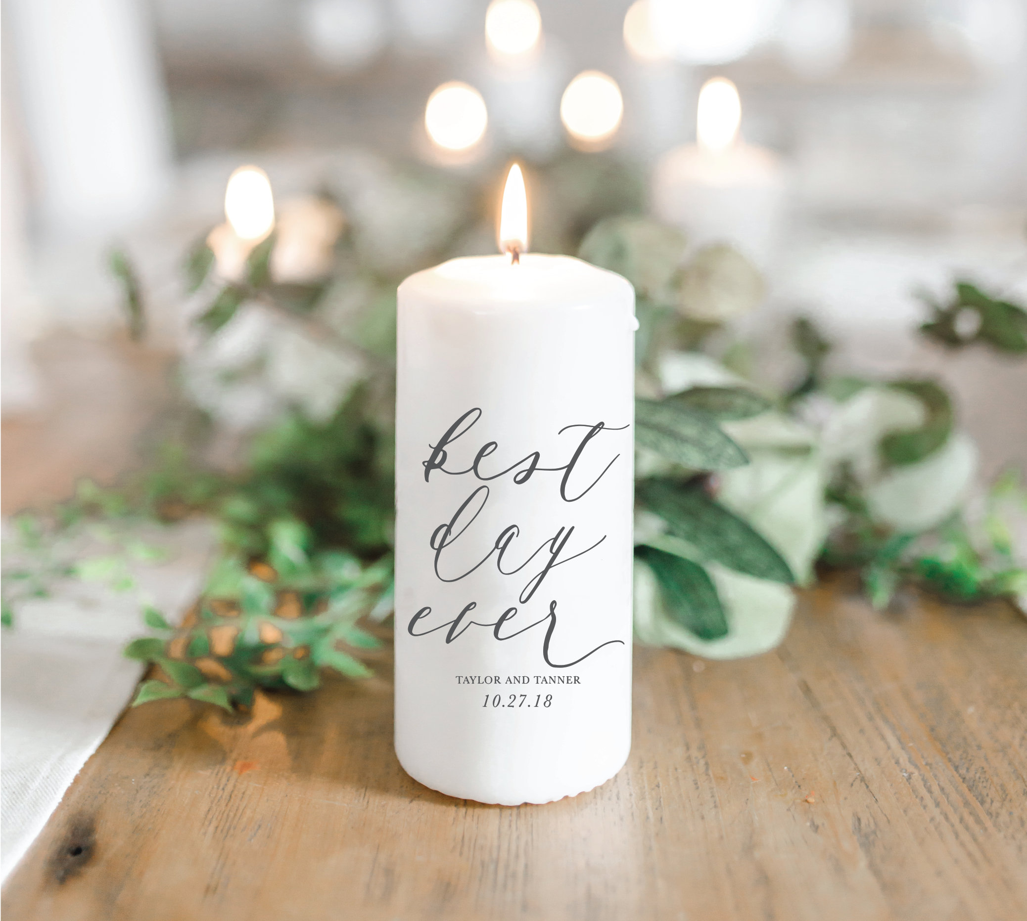 Candle Personalized Best Day Ever Wedding Favor Newlywed - Etsy