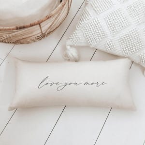 Lumbar Pillows - Love You More | Valentine's Day Gift, Valentine's Day Lumbar Pillow, Valentine's Day Gift Pillow, Valentine's Day Decor