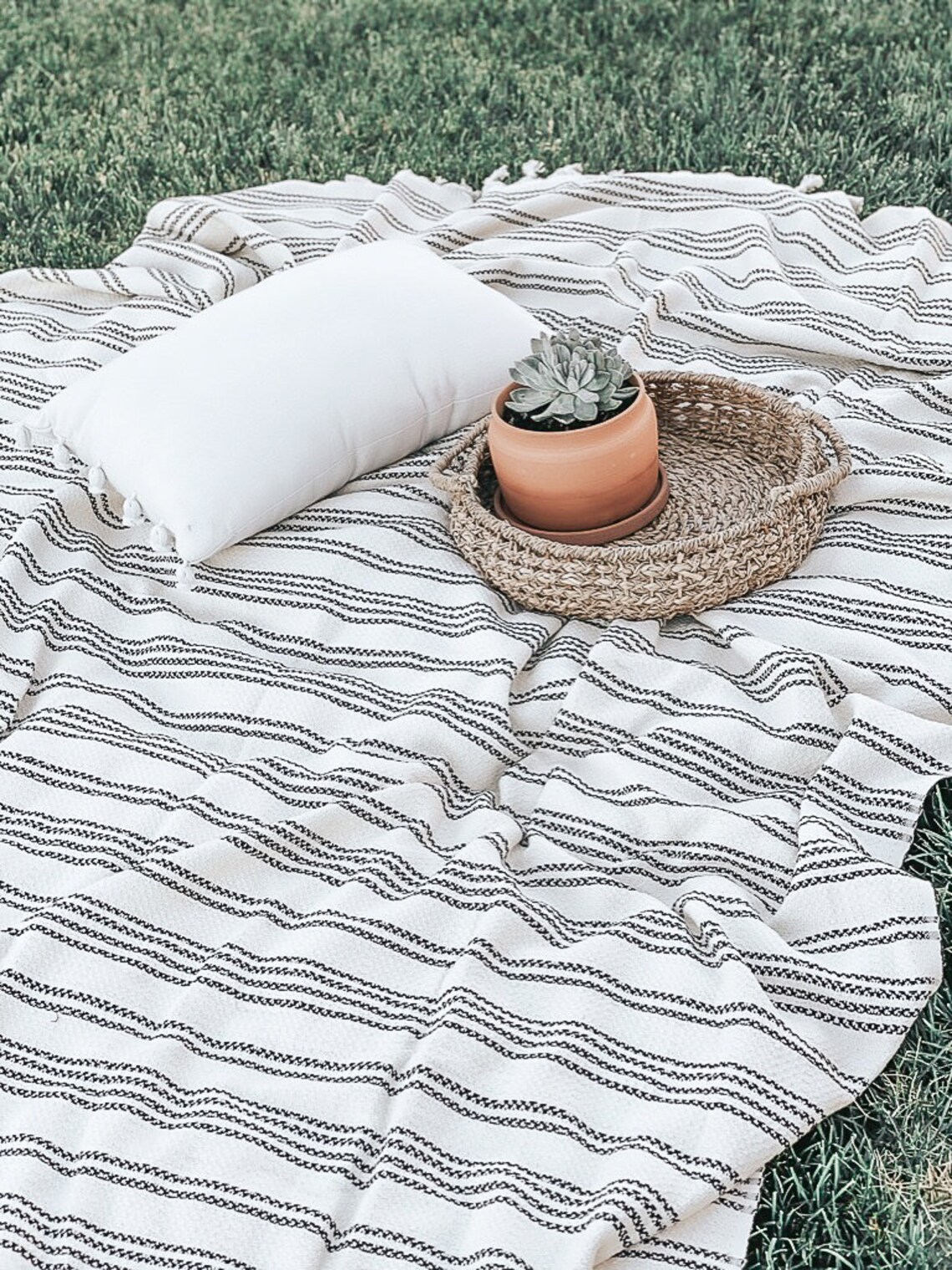 Picnic Throw Blanket Oversized Blanket Summer Throw Beach Etsy