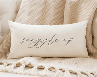 Lumbar Pillows - Snuggle Up | Christmas Hostess Gift, Christmas Lumbar Pillows, Winter Lumbar Pillows, Winter Hostess Gift, Cozy Home Decor