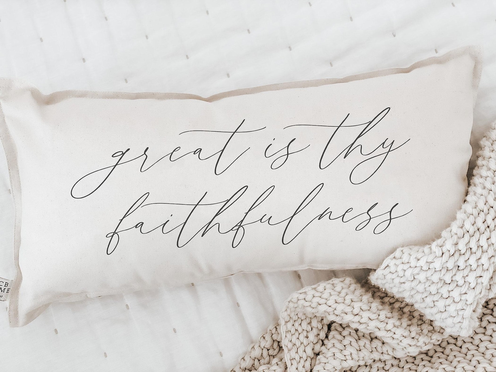 Lumbar Pillows - Great is Thy Faithfulness | Bridal Shower Gift, Lumbar Pillow Gift, Sentimental Lumbar Pillow, Cozy Decor Gift