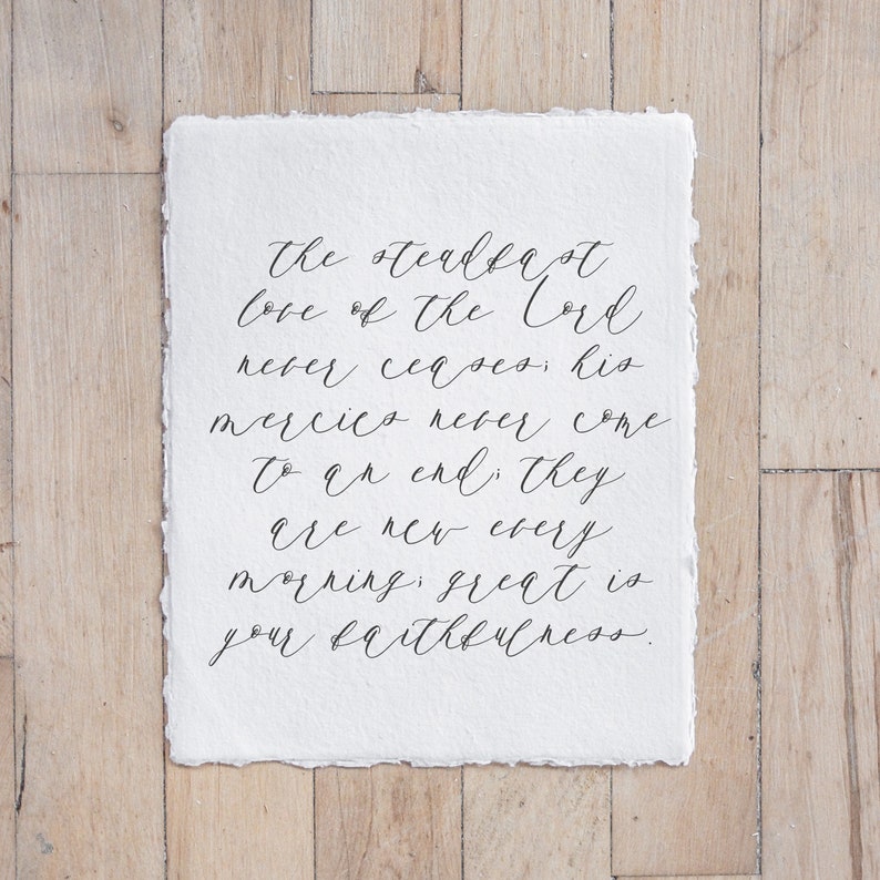 Calligraphy Print The Steadfast Love of the Lord Vertical image 2