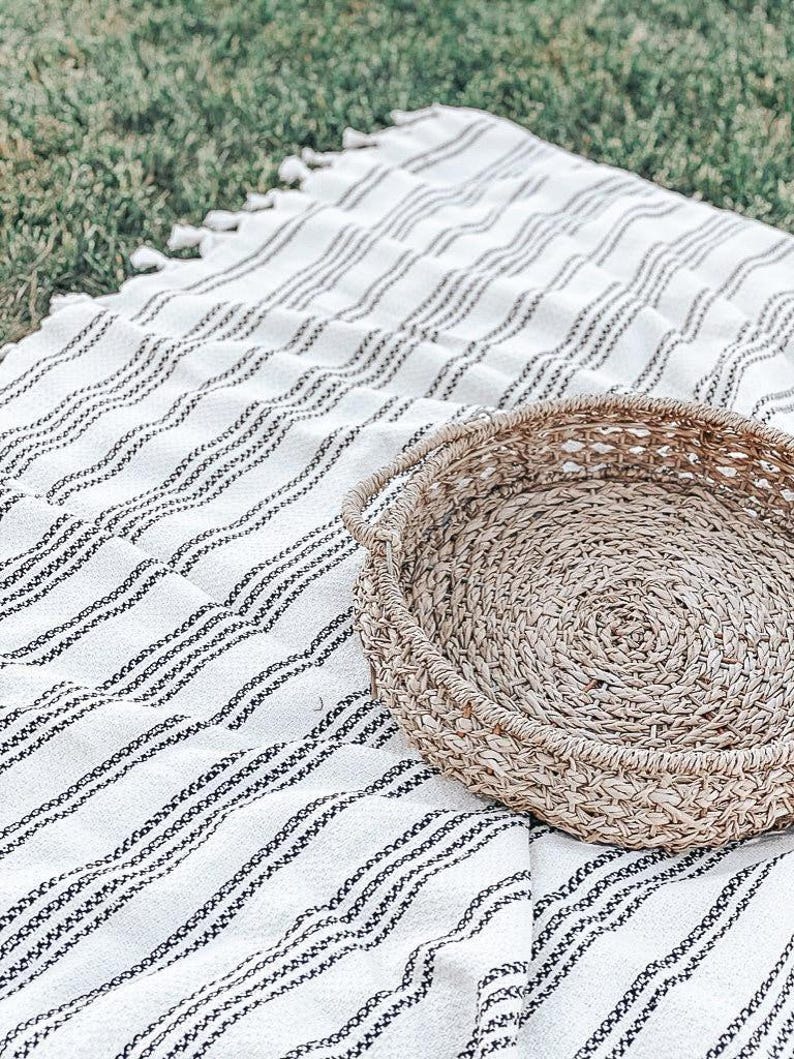 Oversized Picnic Blanket | Outdoor Picnic Essential, Neutral Home Decor, Housewarming Gift afbeelding 10