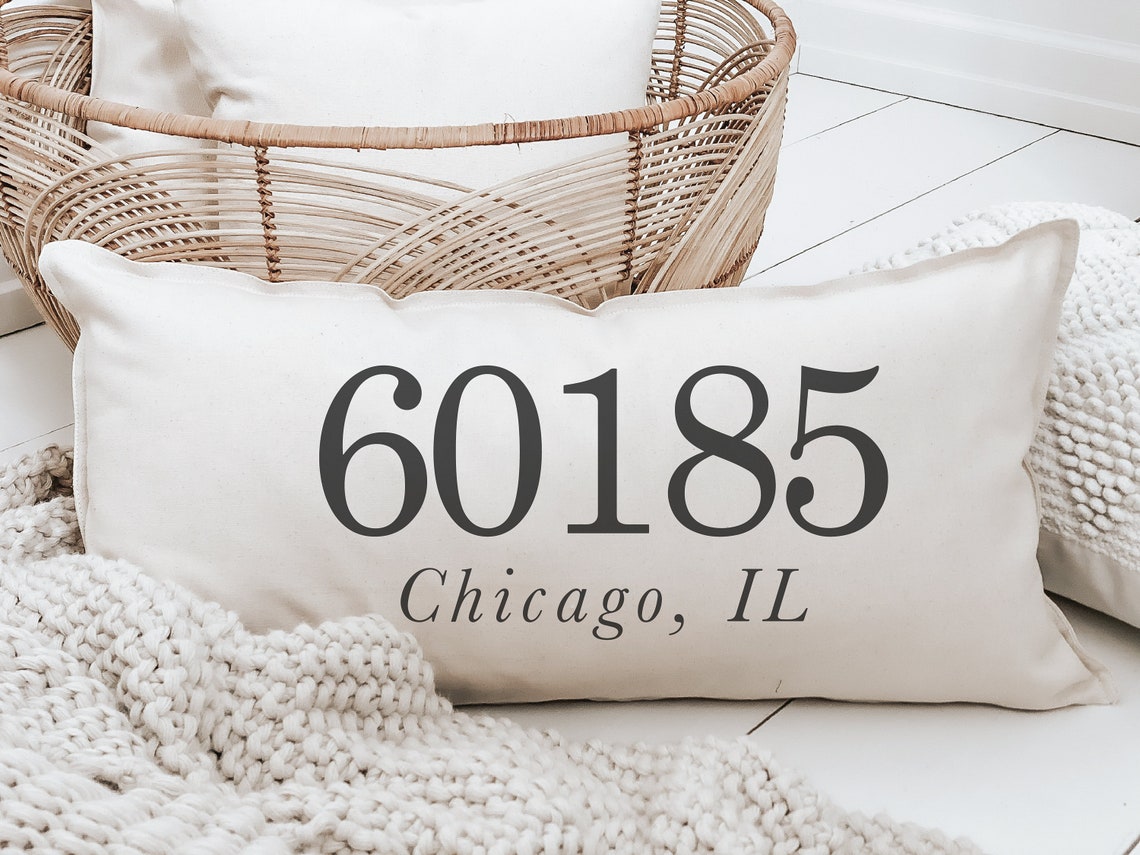 Lumbar Pillow with Personalized Zip Code