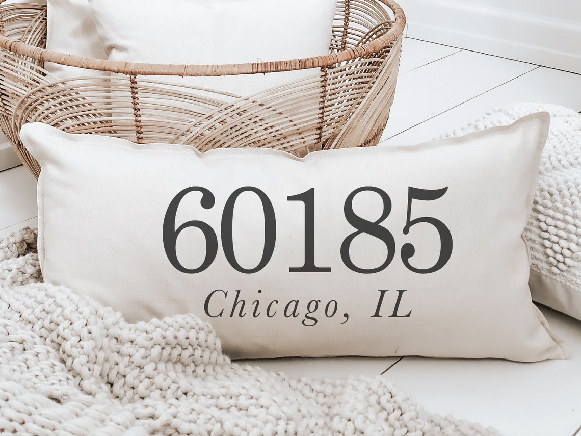 Lumbar Pillow with Personalized Zip Code  