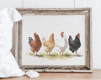 Barnwood Frames - Chicken Farm Paint | Rustic Wall Decor, Farmhouse Style, Reclaimed Wood, Handcrafted Frame, Country Home Accent