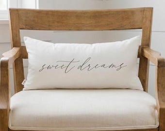 Lumbar Pillows - Sweet Dreams | Cozy Home Gift, Sweet Dreams Lumbar Pillow, Sentimental Home Decor Pillow, Cozy Living Room Pillow