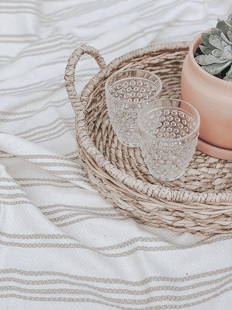 Oversized Picnic Blanket | Outdoor Picnic Essential, Neutral Home Decor, Housewarming Gift afbeelding 5