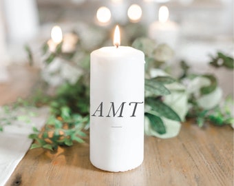 Candle - Personalized Monogram, wedding favor, newlywed gift