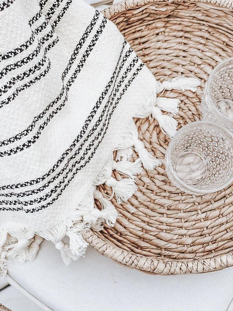 Oversized Picnic Blanket | Outdoor Picnic Essential, Neutral Home Decor, Housewarming Gift afbeelding 7