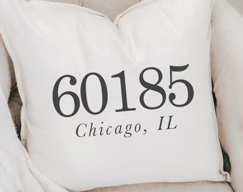 zip code pillows etsy