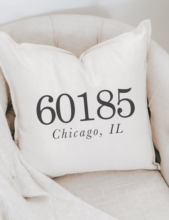 Etsy zip code pillow hot sale