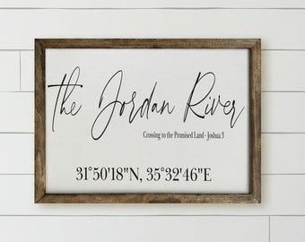 Wooden Frames - The Jordan River | Scripture Wall Art, Handcrafted Decor, Eco-Friendly Gift, Rustic Home Decor, Gallery Wall Frame