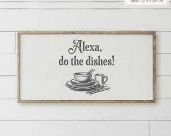 Wooden Frames - Do The Dishes | Housewarming Gift, Do The Dishes Wooden Frame, Kitchen Decor Gift, Cozy Home Decor, Sentimental Kitchen Art